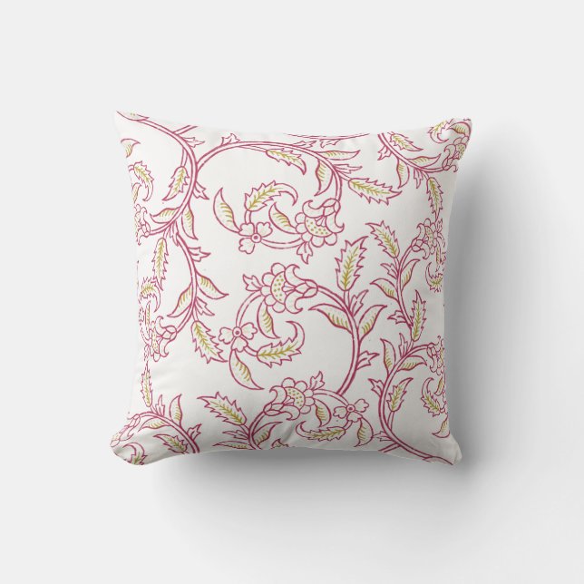 Floral Pattern Decorative Pillow – Elegant Botanic Kissen (Vorderseite)
