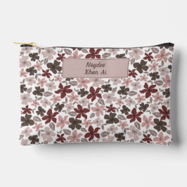 Floral Pattern Fall Colors Text and Name Zubehörtasche