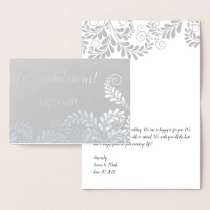 Floral Pattern Foil Wedding Glückwunschkarte Folienkarte