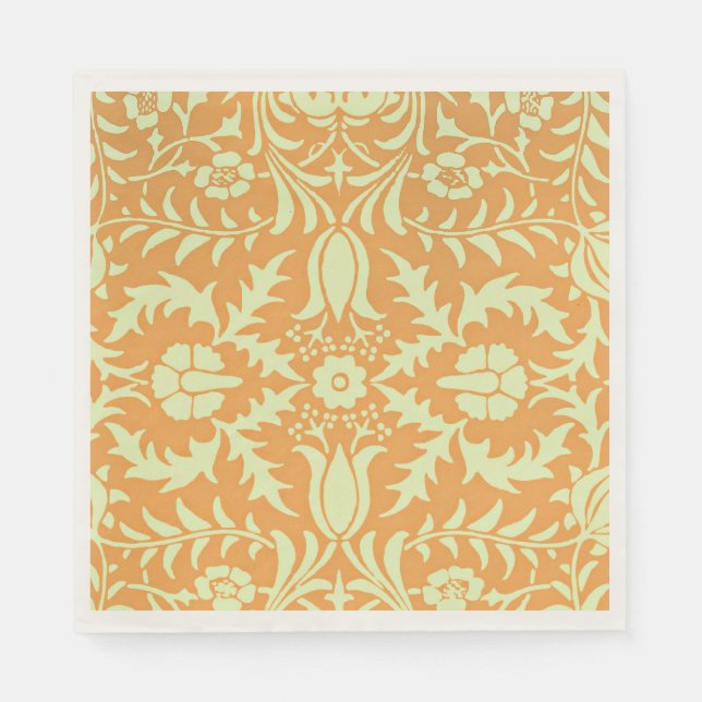Floral Pattern, gold and pastel yellow design, Serviette (Vorderseite)