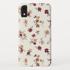 Floral Pattern Gold Gray Maroon Ditsy Case-Mate iPhone Hülle