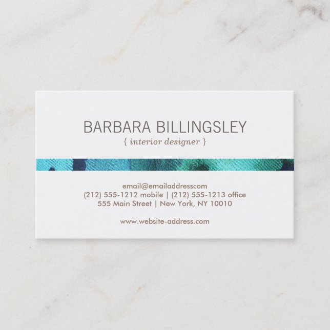 FLORAL PATTERN II for Interior Designer, Decorator Visitenkarte (Vorderseite)