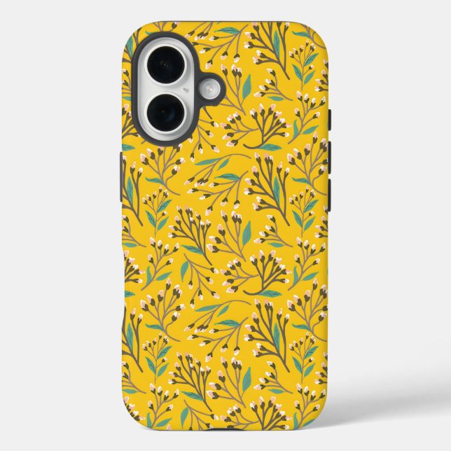 Floral Pattern in  delicate branches and buds Case-Mate iPhone Hülle (Rückseite)
