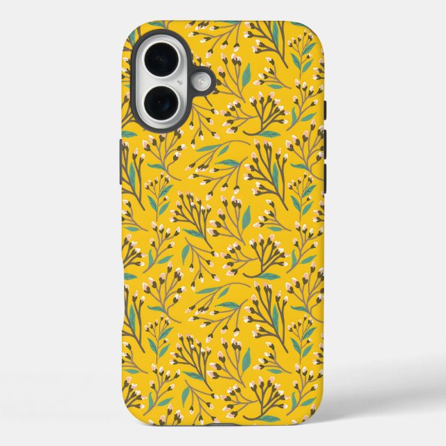 Floral Pattern in  delicate branches and buds Case-Mate iPhone Hülle (Rückseite)