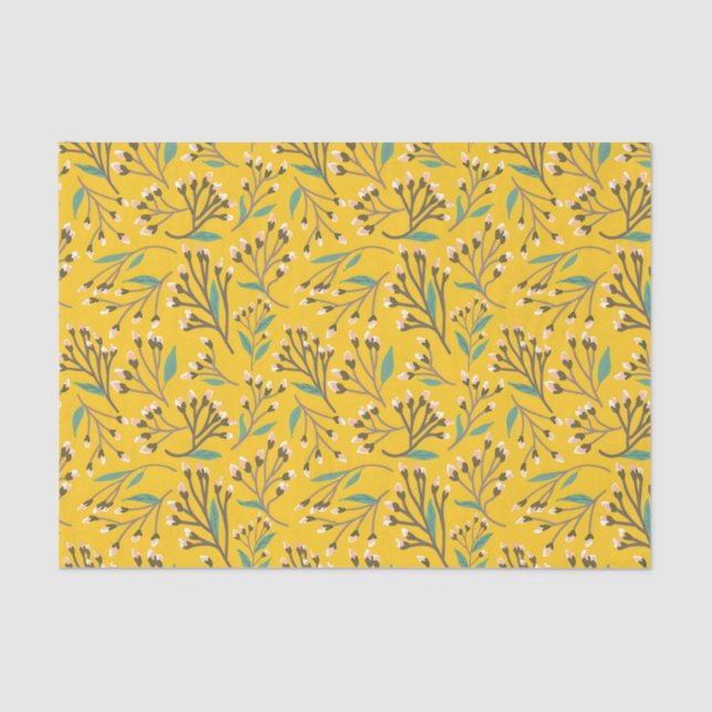 Floral Pattern in  delicate branches and buds Seidenpapier (Vorderseite)