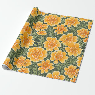 Floral Pattern Marigold-Blume Geschenkpapier