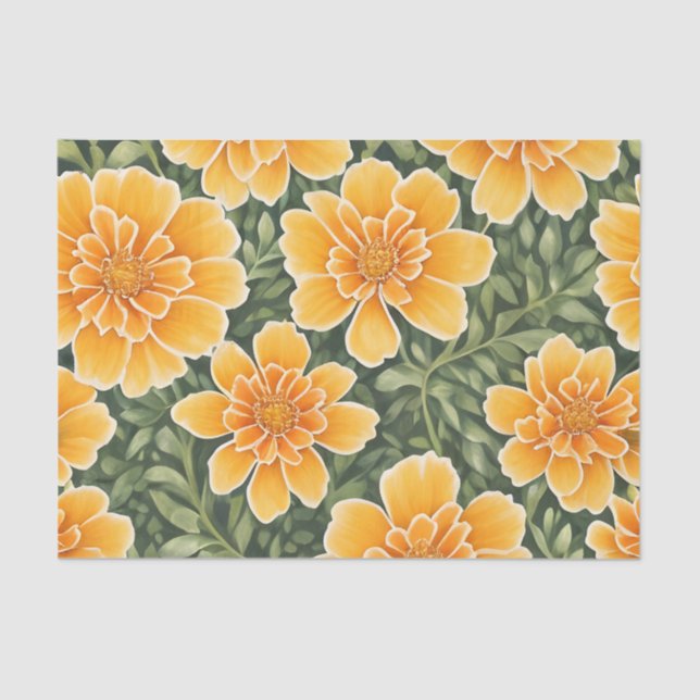 Floral Pattern Marigold-Blume Seidenpapier (Vorderseite)
