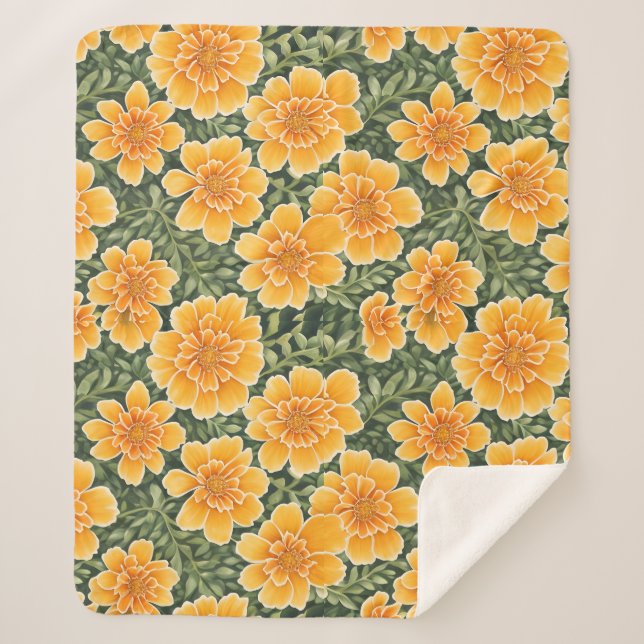 Floral Pattern Marigold-Blume Sherpadecke (Vorderseite)