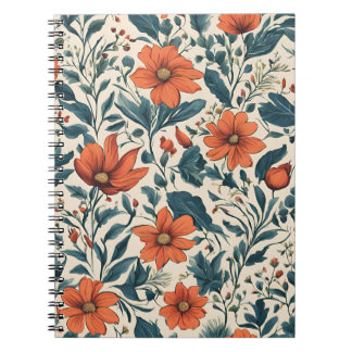 Floral Pattern of Vibrant Orange Flowers Notizblock
