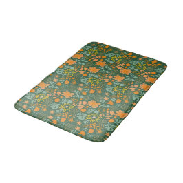 Floral pattern on a dark green background badematte