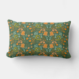 Floral pattern on a dark green background lendenkissen
