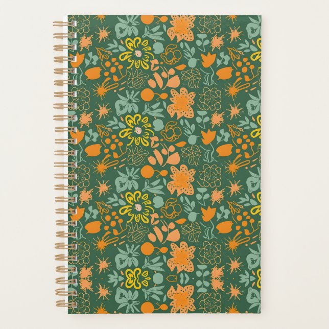 Floral pattern on a dark green background  planer (Vorderseite)
