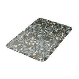 Floral pattern on  dusty blue-gray background badematte