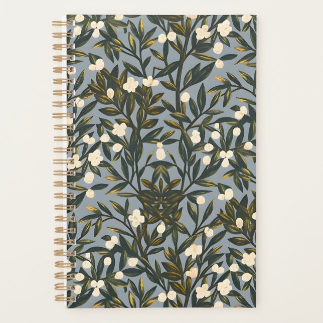 Floral pattern on  dusty blue-gray background planer (Vorderseite)