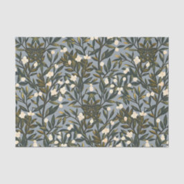 Floral pattern on  dusty blue-gray background seidenpapier