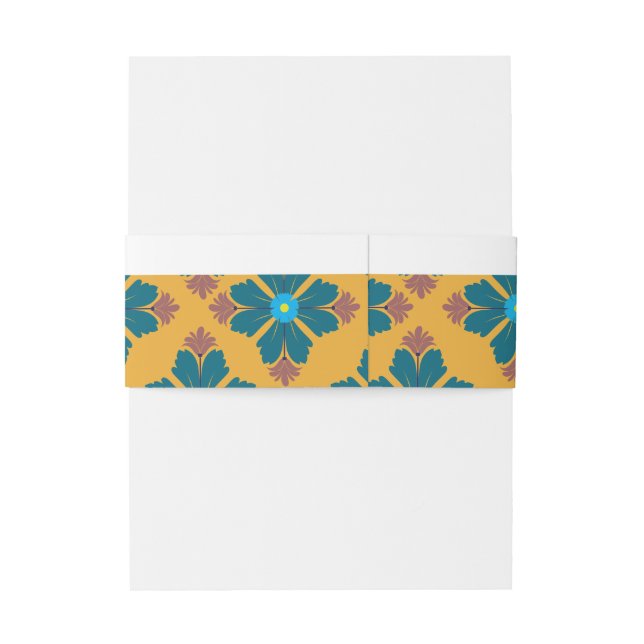 Floral Pattern Ribbon Einladungsbanderole (Rückseitenbeispiel)