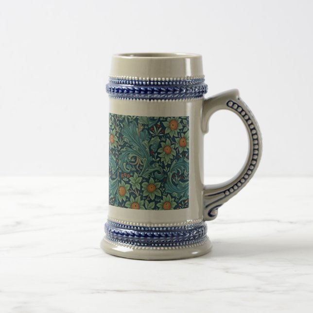 Floral Pattern William Morris Red Yellow Blue Gree Bierglas (Rechts)
