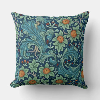 Floral Pattern William Morris Red Yellow Blue Gree Kissen