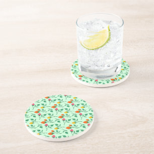 Floral pattern with colored rose flowers getränkeuntersetzer