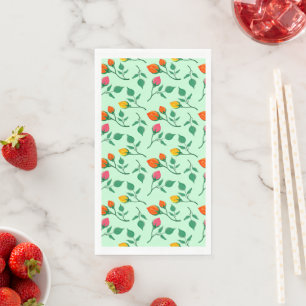 Floral pattern with colored rose flowers serviette