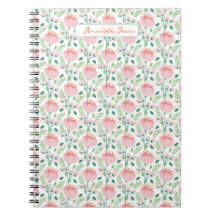 Floral patterned planner in pink and orange