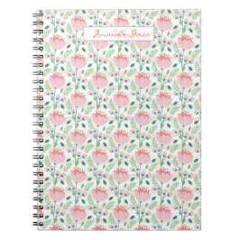 Floral patterned planner in pink and orange notizblock