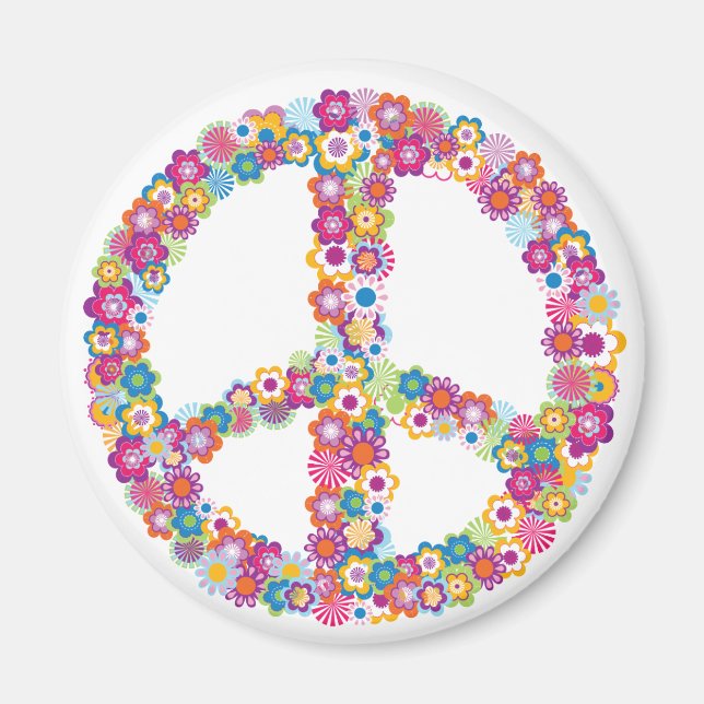 Floral Peace Sign Magnet (Vorne)