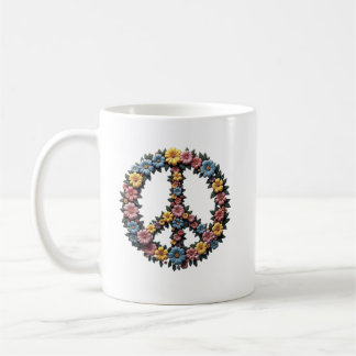 Floral Peace Symbol Mug Kaffeetasse