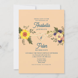 Floral Peach Fuzz Hochzeitseinladung Einladung