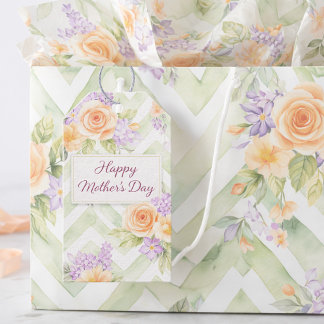 Floral Peach Lavender Sage Happy Mother's Day Geschenkanhänger