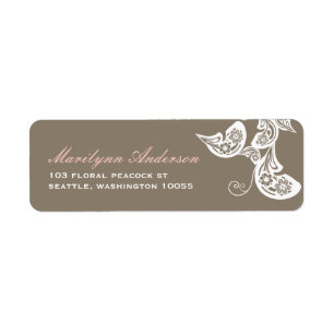 Floral Peacock Boho Chic Wedding Address Labels