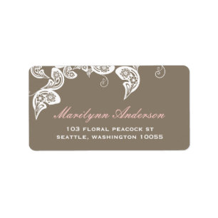 Floral Peacock Boho Chic Wedding Address Labels Adressaufkleber