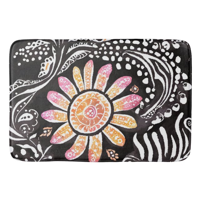Floral Pearls AI art Badematte (Vorderseite)