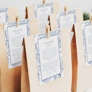 Floral Periwinkle Elegant Hochzeit Vielen Dank Bei RSVP Karte