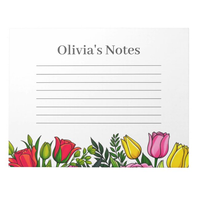 Floral Personal Notes Notizblock (Vorderseite)