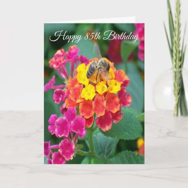 Floral Personalised 85th Birthday Karte (Vorderseite)