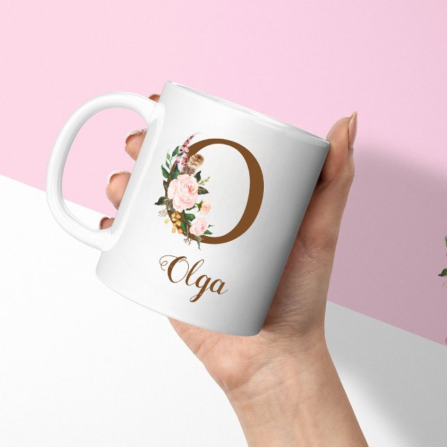 Floral Personalisiert Bridesmaid Letter O Gift Kaffeetasse (Von Creator hochgeladen)