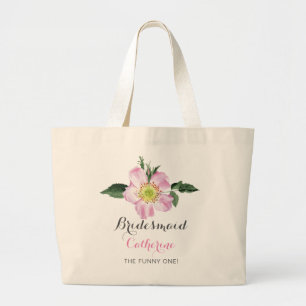 Floral personalisiert Bridesmaier Bag Jumbo Stoffbeutel