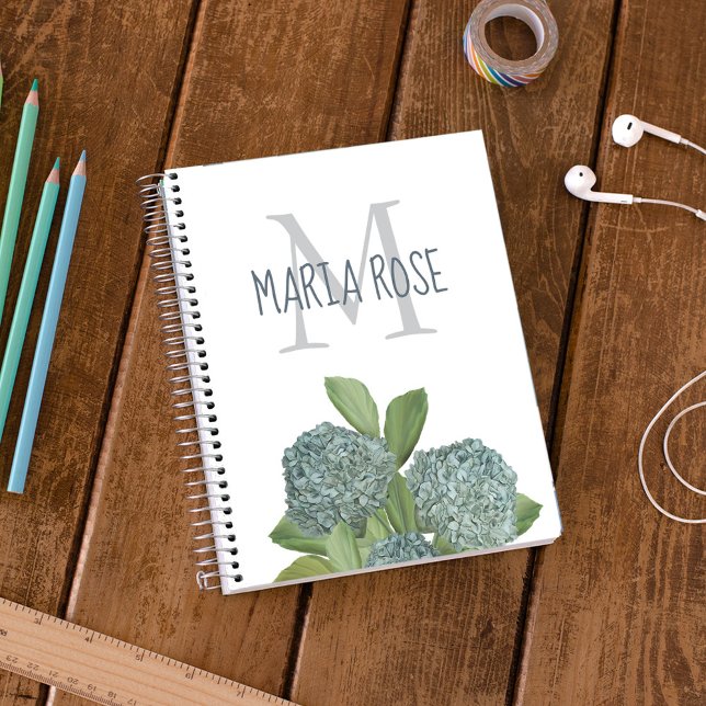 Floral Personalisiert Monogram Custom Blue Beautif Planer (Von Creator hochgeladen)