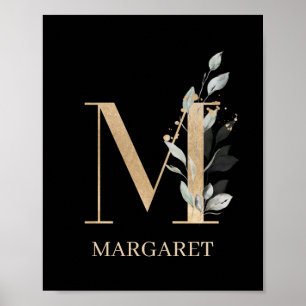 Floral Personalisiertes Monogramm Poster