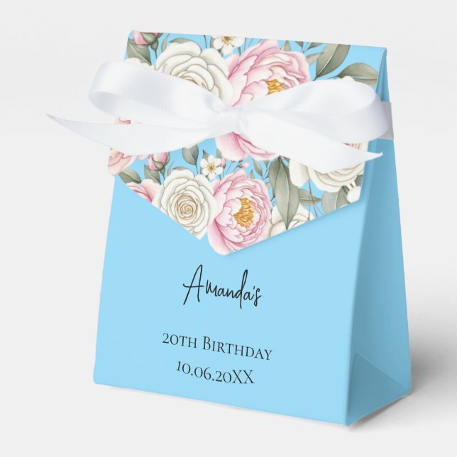 Floral Personalized Birthday Favor Box Geschenkschachtel (Vorderseite)