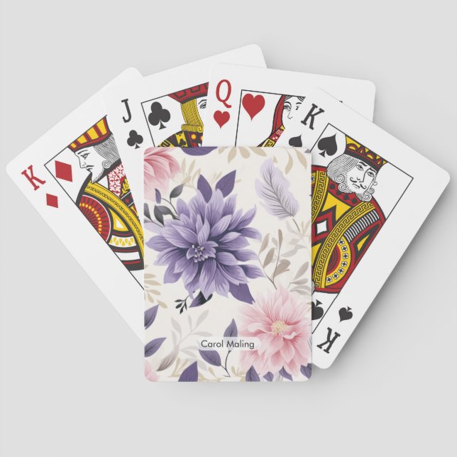 Floral Personalized Pack of Cards | Custom Greetin Spielkarten (Rückseite)