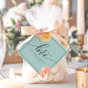 Floral Pfingstrose Rose Mit Liebe Hochzeit Geschenkanhänger