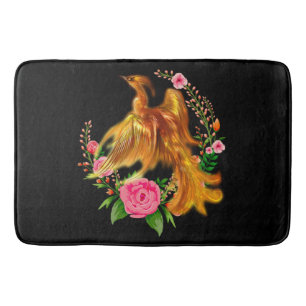Floral Phoenix steigt aus der fantasievollen Asche Badematte