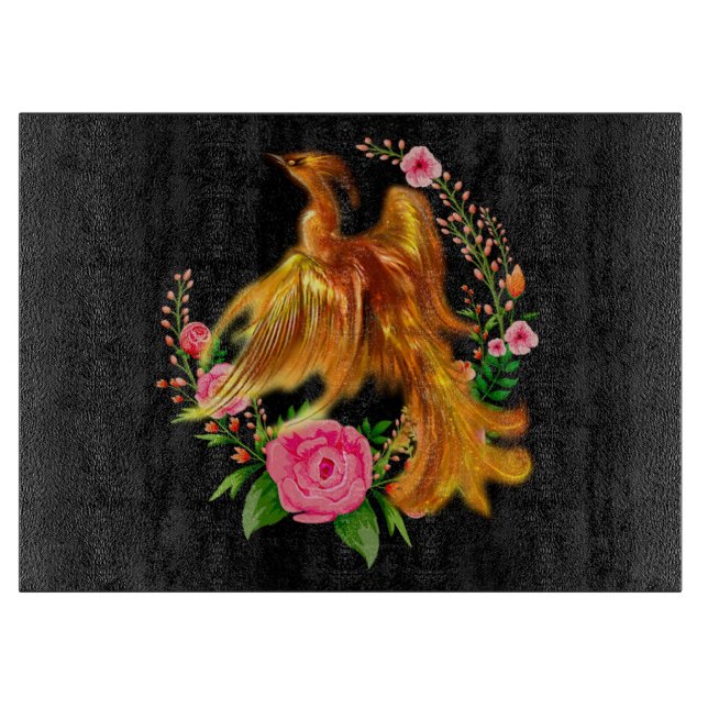 Floral Phoenix steigt aus der fantasievollen Asche Schneidebrett (Vorderseite)