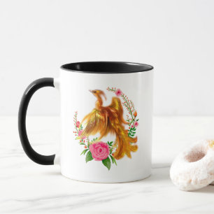 Floral Phoenix steigt aus der fantasievollen Asche Tasse