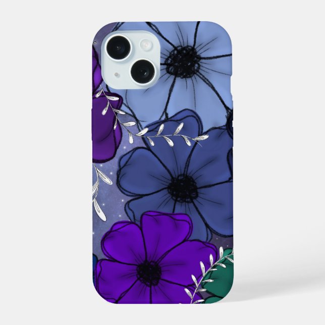 Floral Phone Case iPhone 15 Hülle (Rückseite)