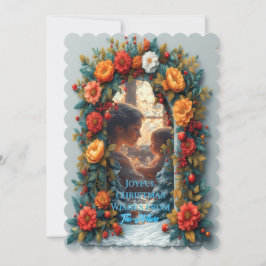 Floral Photo Arch Christmas, Personalized Winter Feiertagskarte