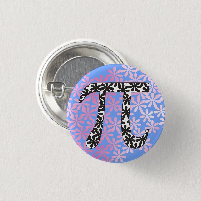 Floral Pi Symbol Button (Vorne & Hinten)