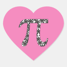 Floral Pi Symbol Stickers Pink Math Pi Day Geschen